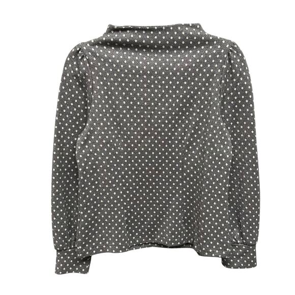 NWT Talbots Metallic Gray & White Polka Dot Puff Sleeve Top Womens Small - Picture 6 of 6
